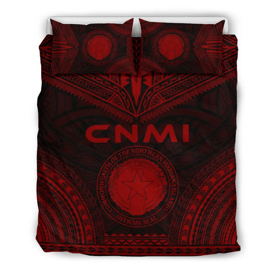 Northern Mariana Islands Polynesian Chief Duvet Cover Set - Red Version