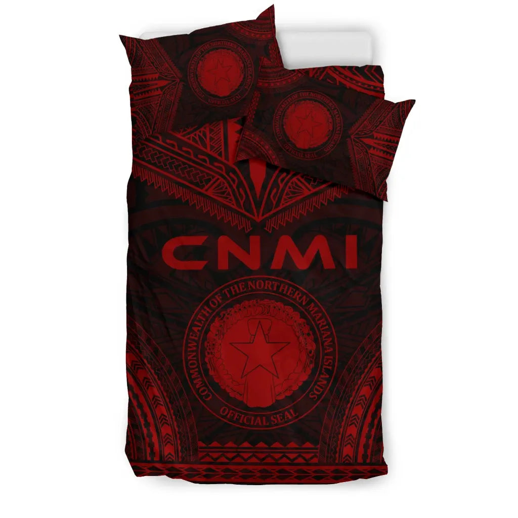 Northern Mariana Islands Polynesian Chief Duvet Cover Set - Red Version