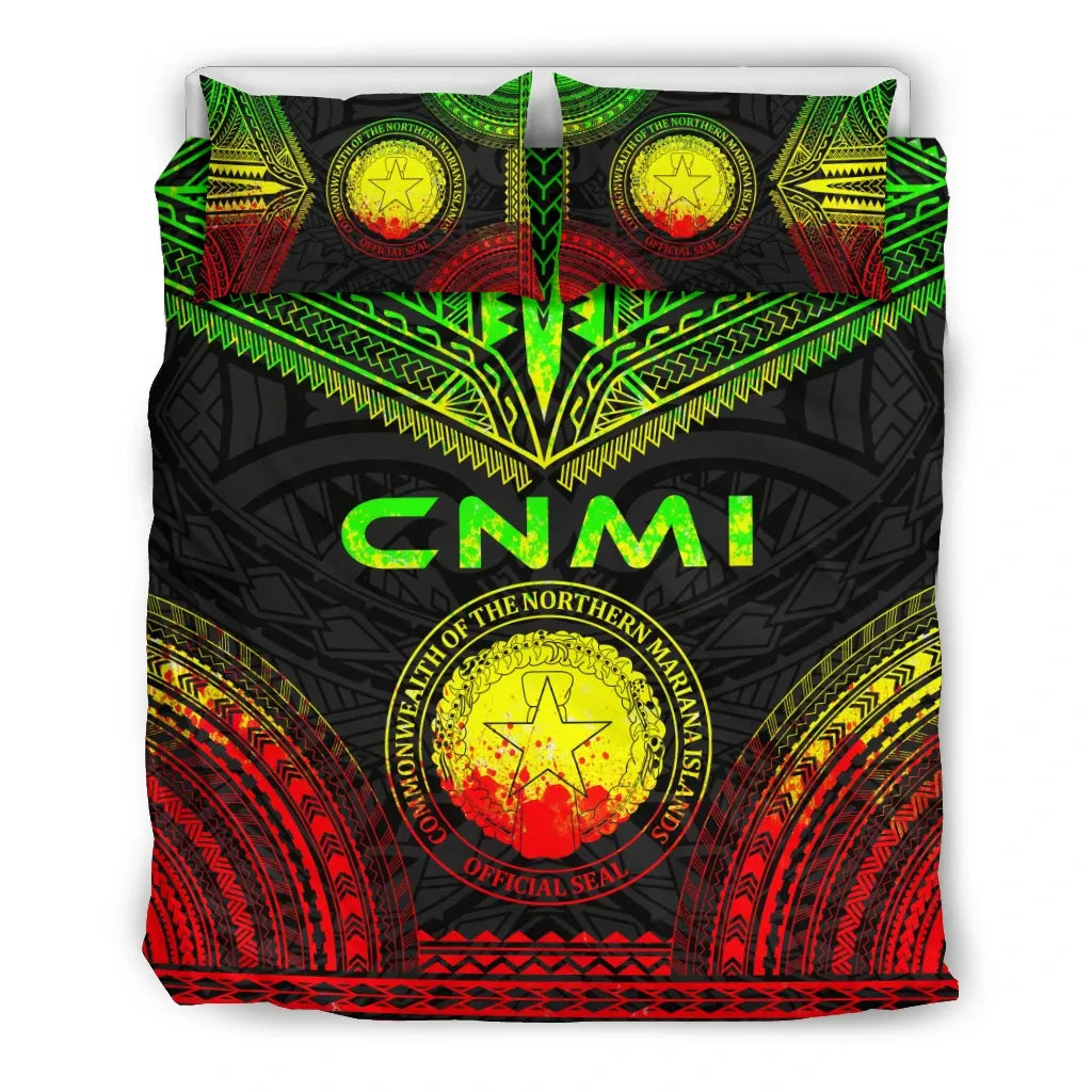 Northern Mariana Islands Polynesian Chief Duvet Cover Set - Reggae Version