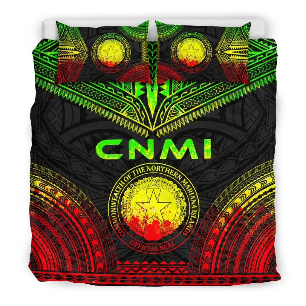 Northern Mariana Islands Polynesian Chief Duvet Cover Set - Reggae Version
