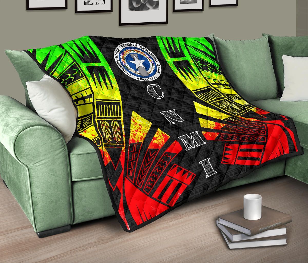 Northern Mariana Islands Premium Quilt - Northern Mariana Islands Seal Polynesian Reggae Tattoo