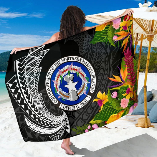 Northern Mariana Islands Sarong - Seal Spiral Polynesian Patterns