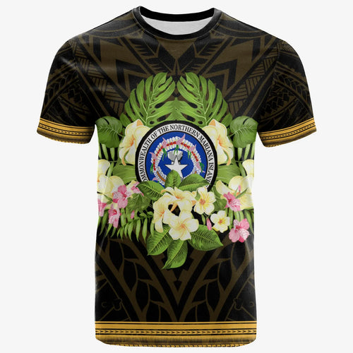 Northern Mariana Islands T-Shirt - Polynesian Gold Patterns Collection