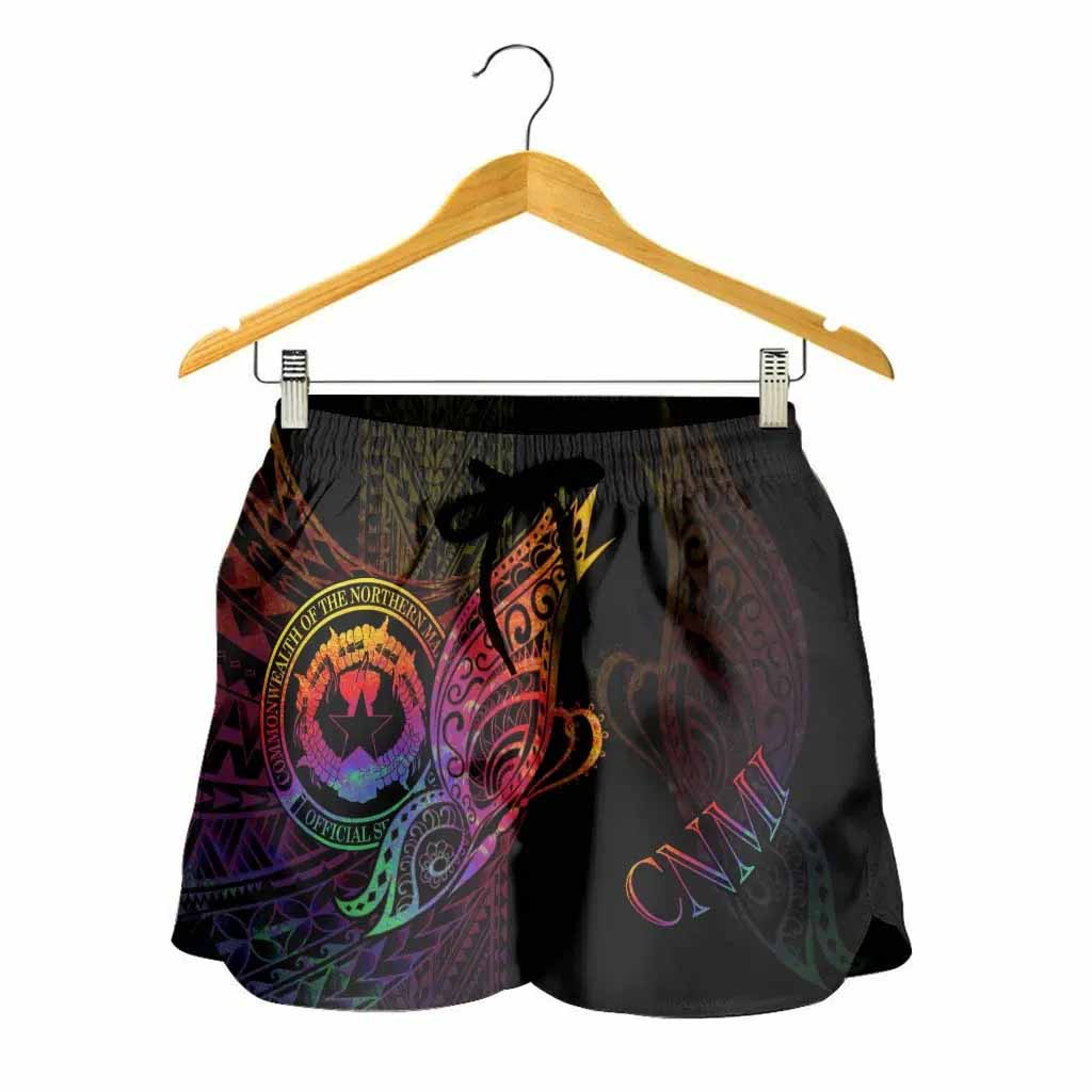 Northern Mariana Islands Women Shorts - Butterfly Polynesian Style