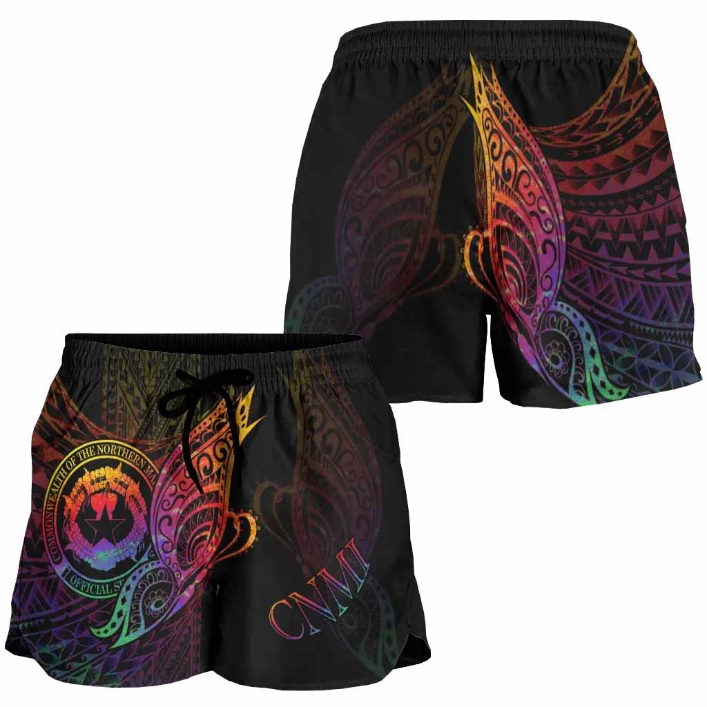 Northern Mariana Islands Women Shorts - Butterfly Polynesian Style