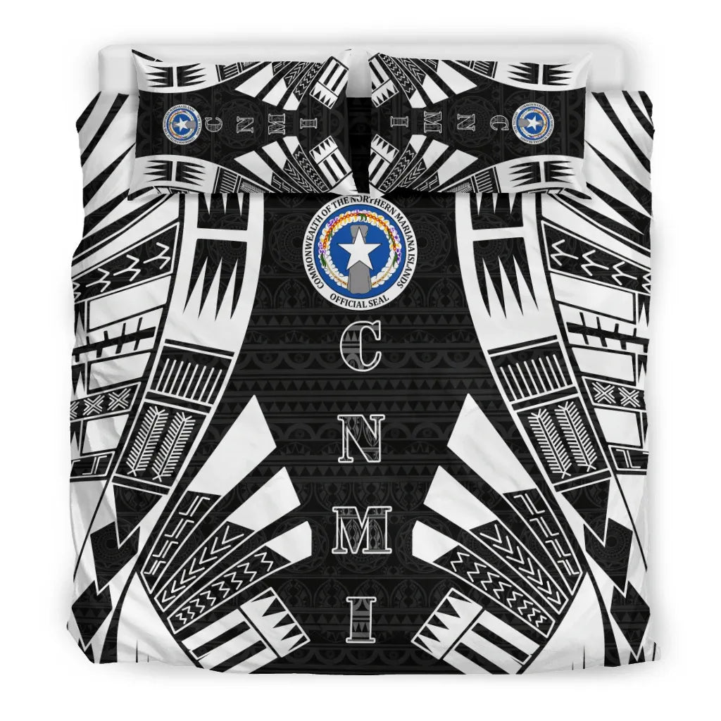 Northern Mariana Islands Duvet Cover Set - Polynesian Tattoo