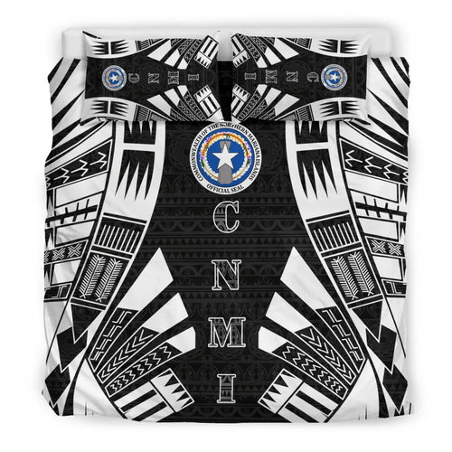 Northern Mariana Islands Duvet Cover Set - Polynesian Tattoo