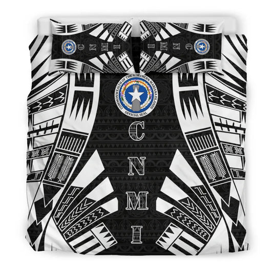 Northern Mariana Islands Duvet Cover Set - Polynesian Tattoo