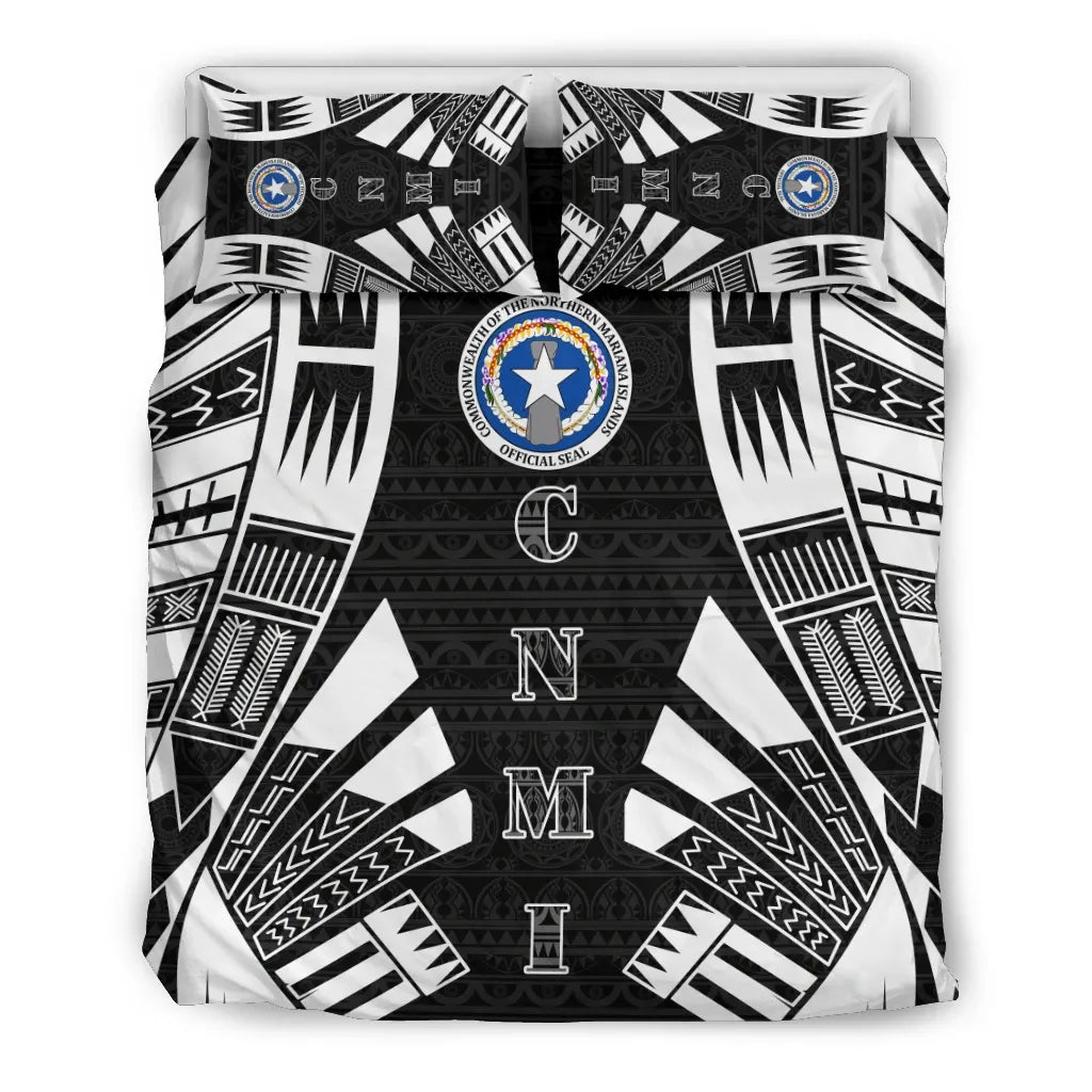 Northern Mariana Islands Duvet Cover Set - Polynesian Tattoo
