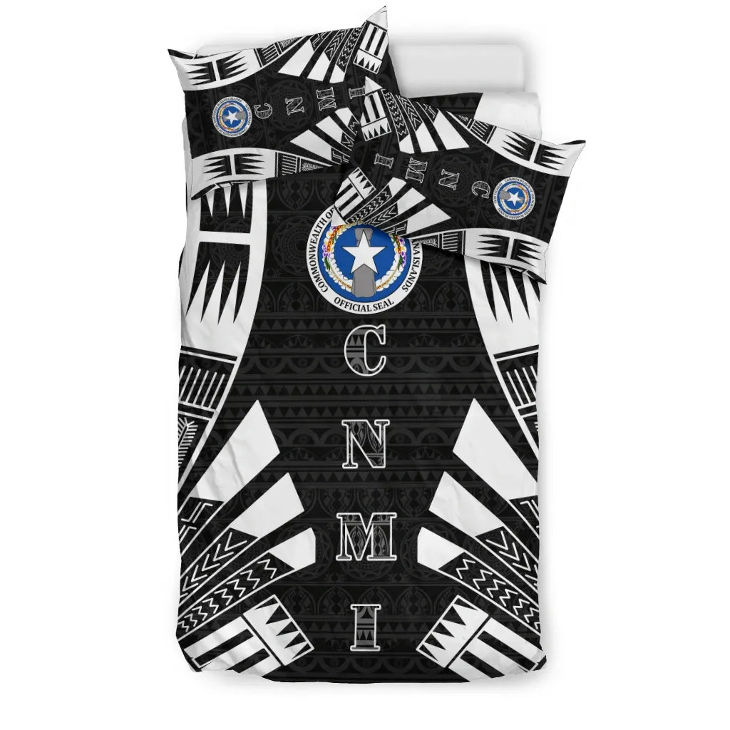 Northern Mariana Islands Duvet Cover Set - Polynesian Tattoo