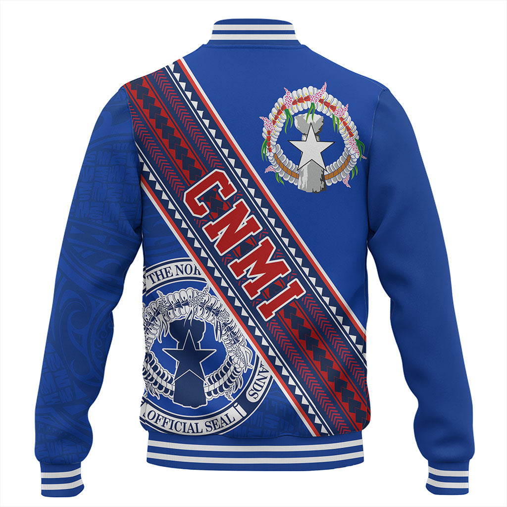 Northern Mariana Islands Baseball Jacket Flag And Coat Of Arms