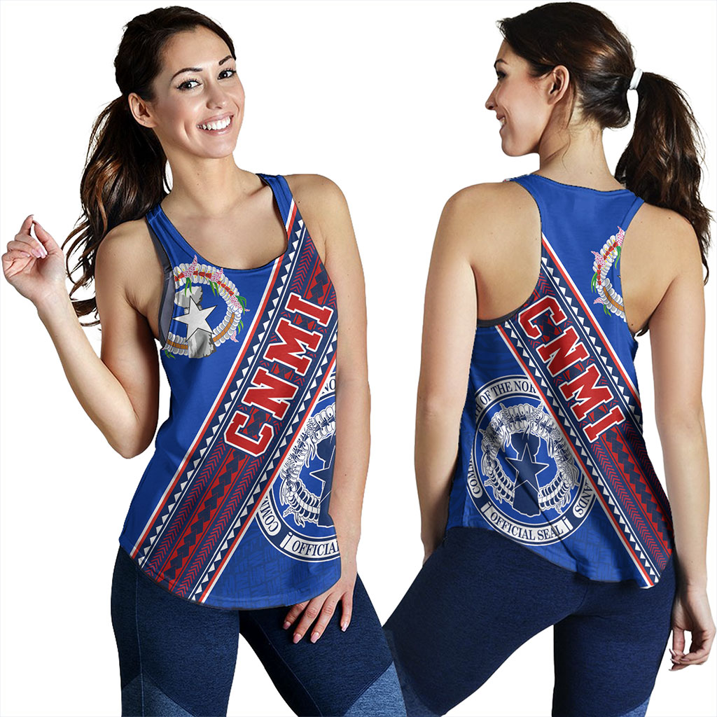 Northern Mariana Islands Women Tank Flag And Coat Of Arms