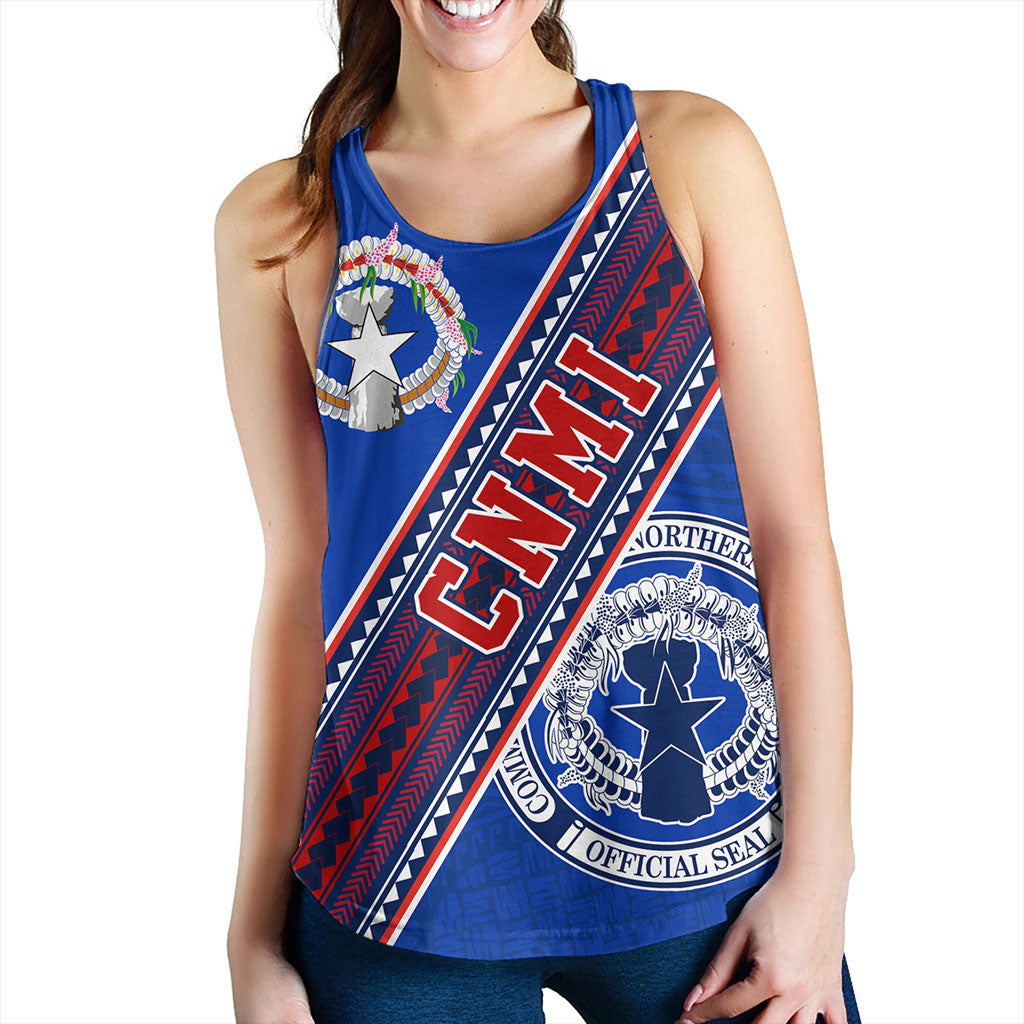 Northern Mariana Islands Women Tank Flag And Coat Of Arms