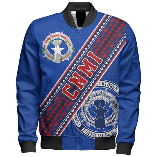 Northern Mariana Islands Bomber Jacket Flag And Coat Of Arms