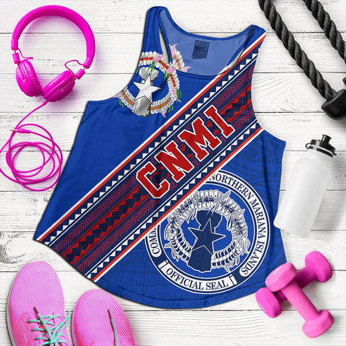 Northern Mariana Islands Women Tank Flag And Coat Of Arms