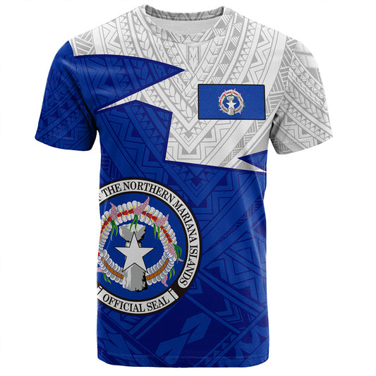 Northern Mariana Islands T-Shirt Polynesian Tattoo Flag And Coat Of Arms