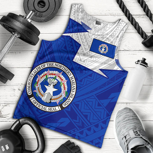 Northern Mariana Islands Tank Top Polynesian Tattoo Flag And Coat Of Arms