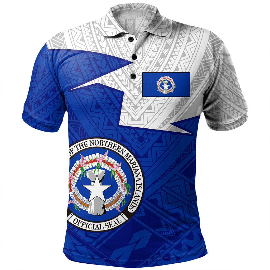 Northern Mariana Islands Polo Shirt Polynesian Tattoo Flag And Coat Of Arms