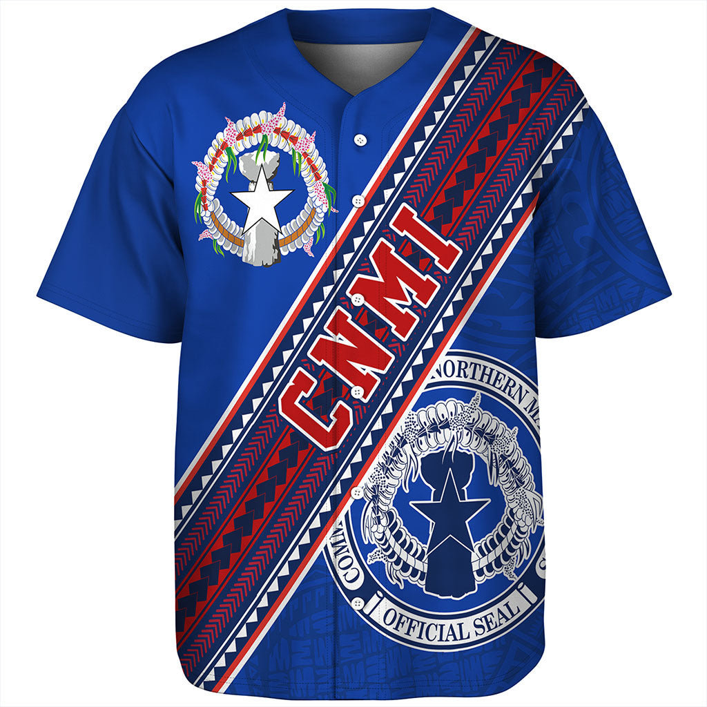 Northern Mariana Islands Baseball Shirt Flag And Coat Of Arms