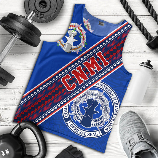 Northern Mariana Islands Tank Top Flag And Coat Of Arms