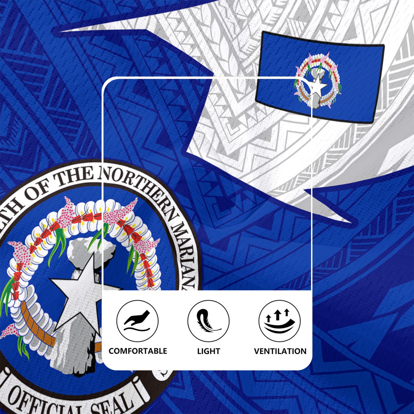 Northern Mariana Islands Rugby Jersey Polynesian Tattoo Flag And Coat Of Arms