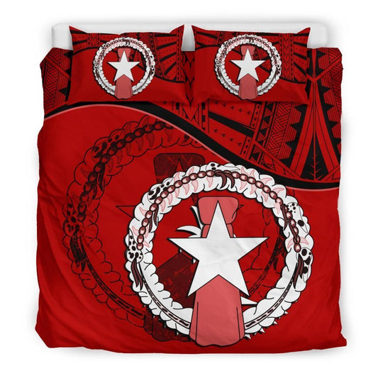 Northern Mariana Islands Duvet Cover Set - Northern Mariana Islands Flag Red