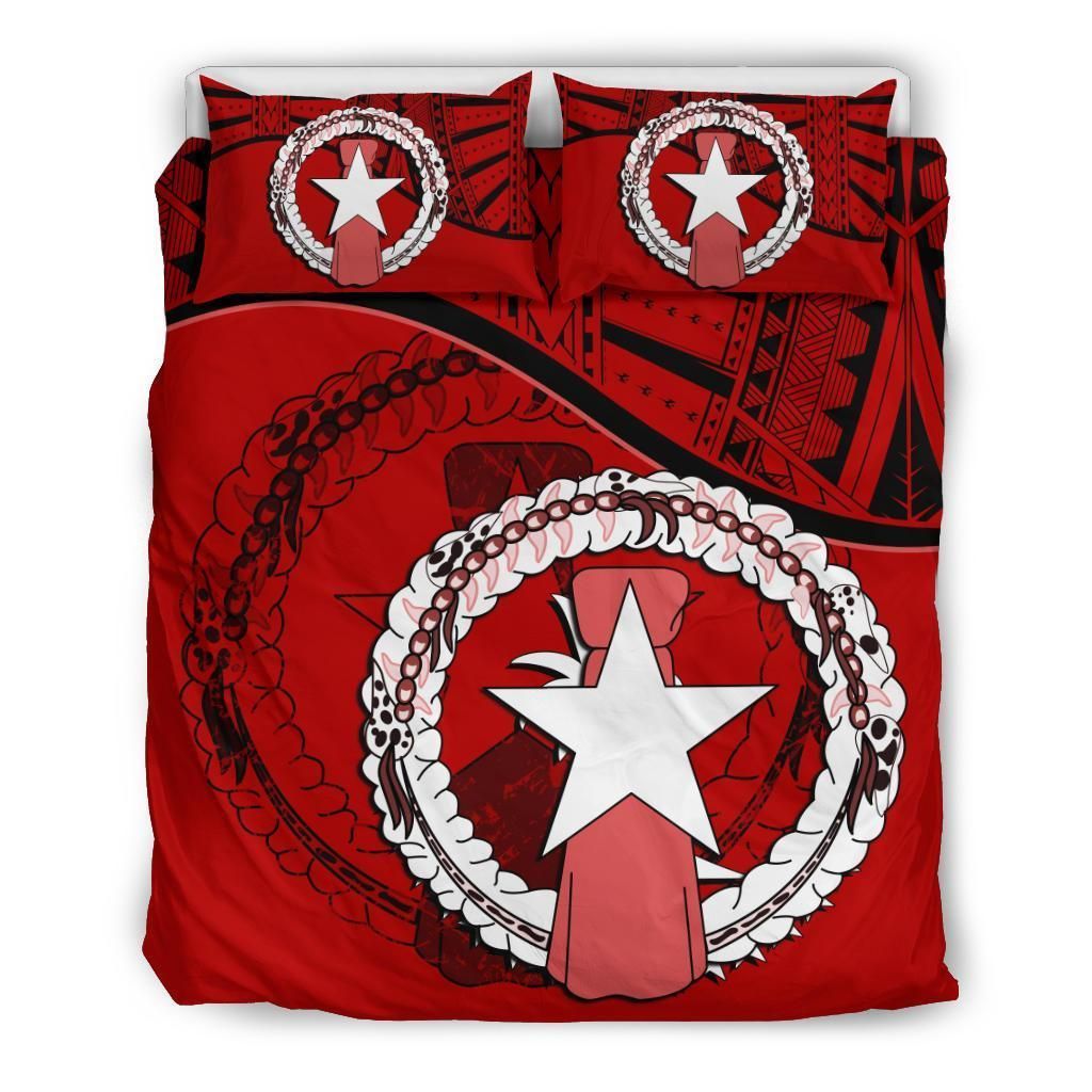 Northern Mariana Islands Duvet Cover Set - Northern Mariana Islands Flag Red