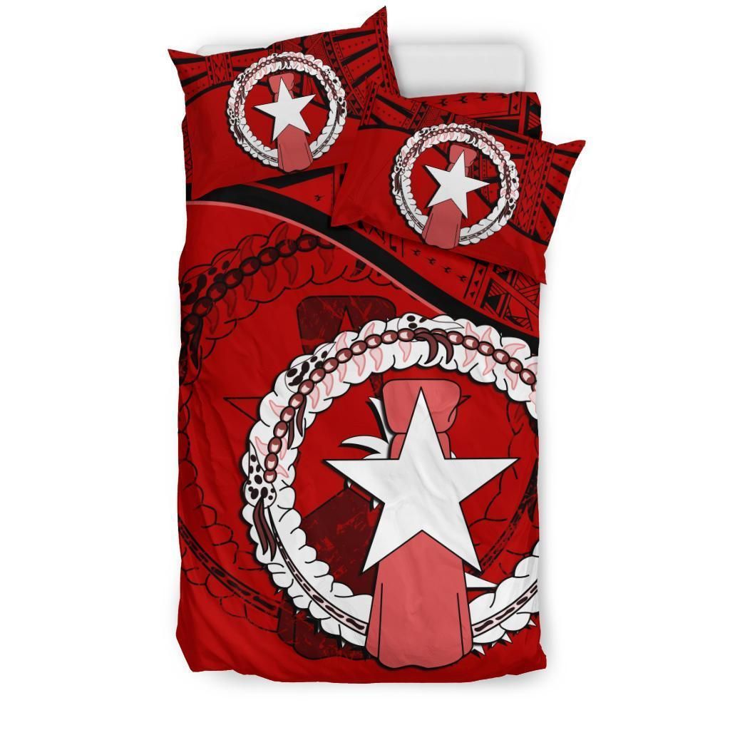 Northern Mariana Islands Duvet Cover Set - Northern Mariana Islands Flag Red