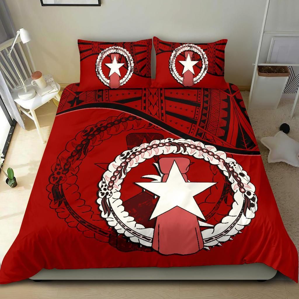Northern Mariana Islands Duvet Cover Set - Northern Mariana Islands Flag Red