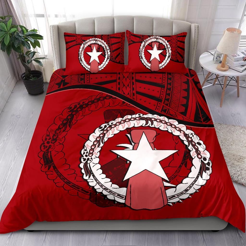Northern Mariana Islands Duvet Cover Set - Northern Mariana Islands Flag Red