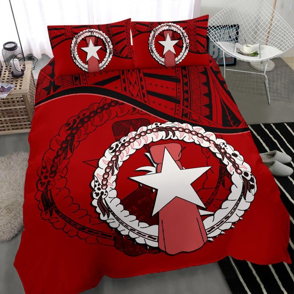 Northern Mariana Islands Duvet Cover Set - Northern Mariana Islands Flag Red