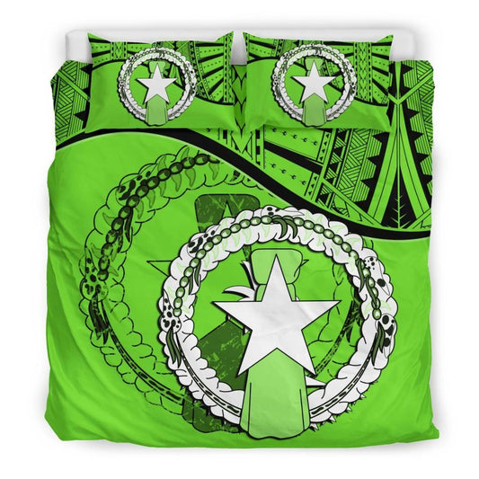 Northern Mariana Islands Duvet Cover Set - Northern Mariana Islands Flag Green