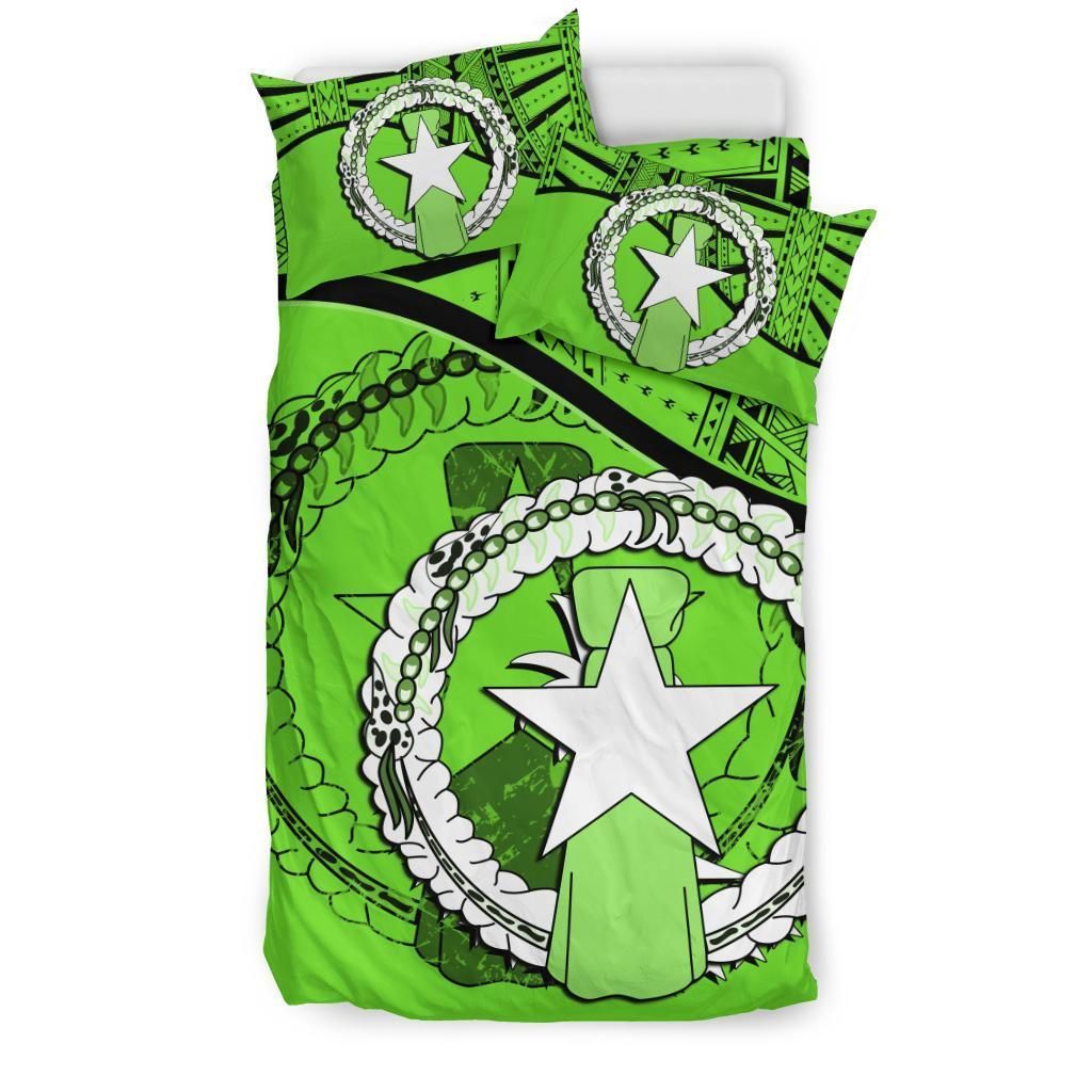 Northern Mariana Islands Duvet Cover Set - Northern Mariana Islands Flag Green