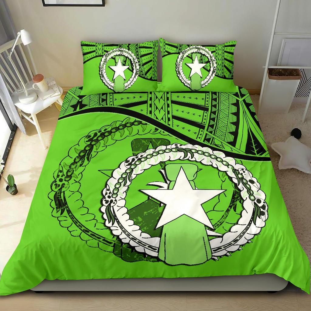 Northern Mariana Islands Duvet Cover Set - Northern Mariana Islands Flag Green