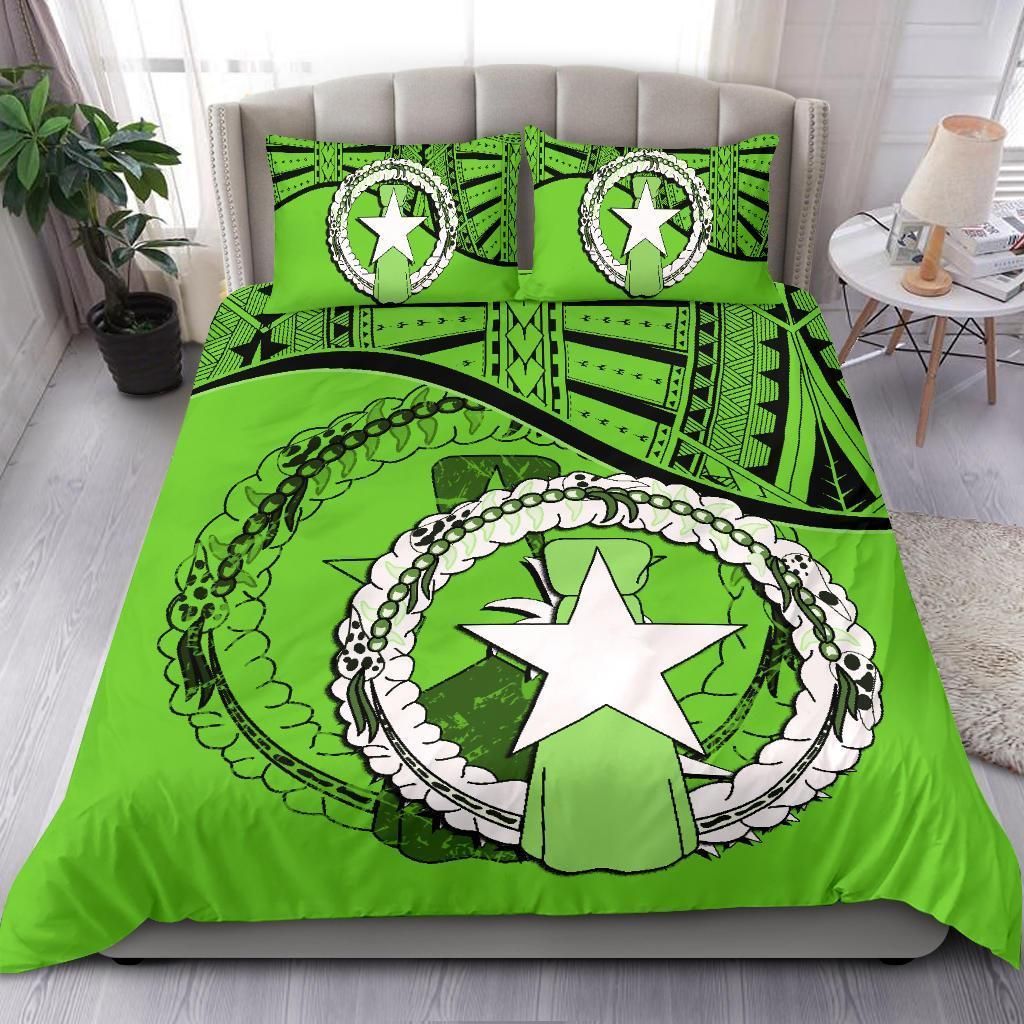 Northern Mariana Islands Duvet Cover Set - Northern Mariana Islands Flag Green
