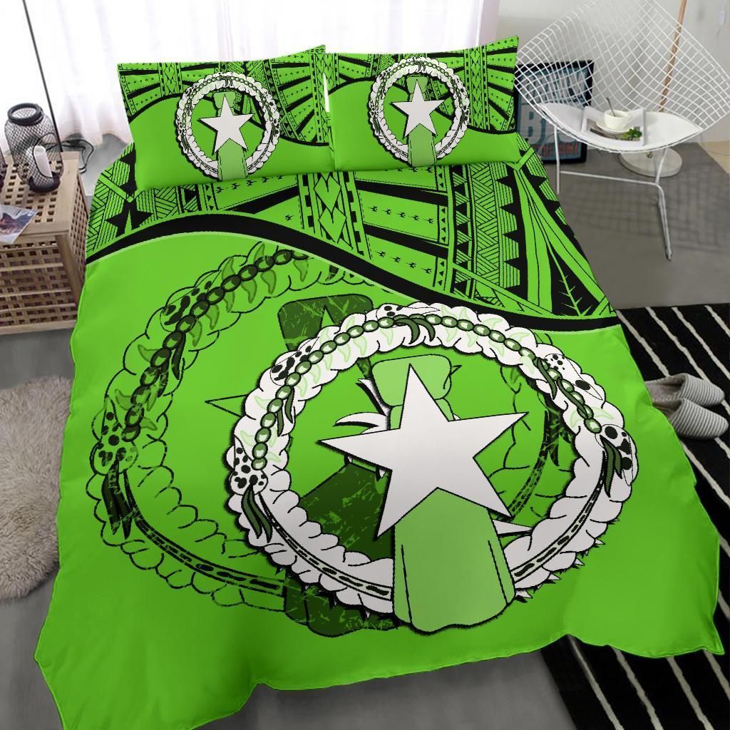 Northern Mariana Islands Duvet Cover Set - Northern Mariana Islands Flag Green