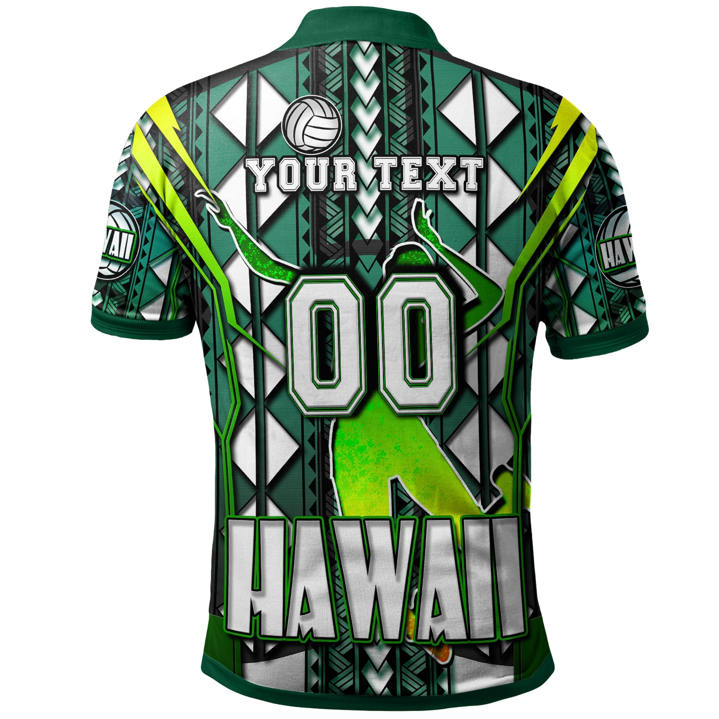 Hawaii Volleyball Polo Shirt - Custom Hawaii Volleyball Team With Polynesian Patterns Custom Name And Number Polo Shirt