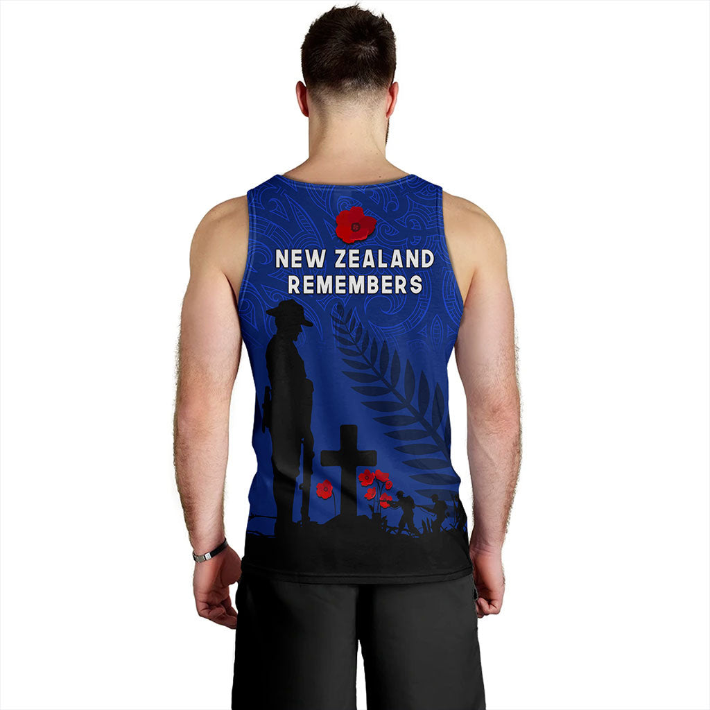 New Zealand Tank Top Flag Maori Pattern Solider Fern Lest We Forget