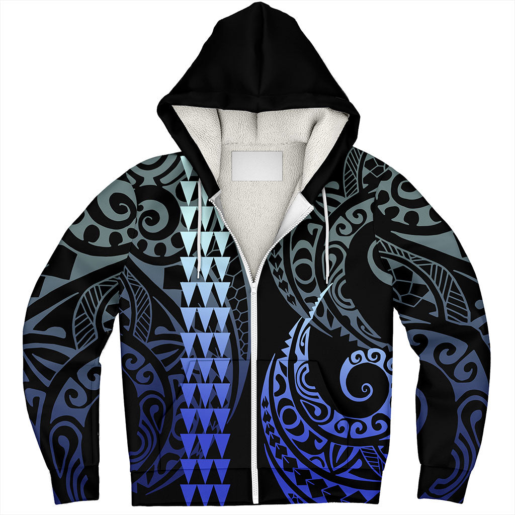 Hawaii Sherpa Hoodie Polynesian Kakau Style Ver.1