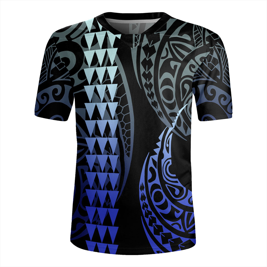 Hawaii Rugby Jersey Polynesian Kakau Style Ver.1