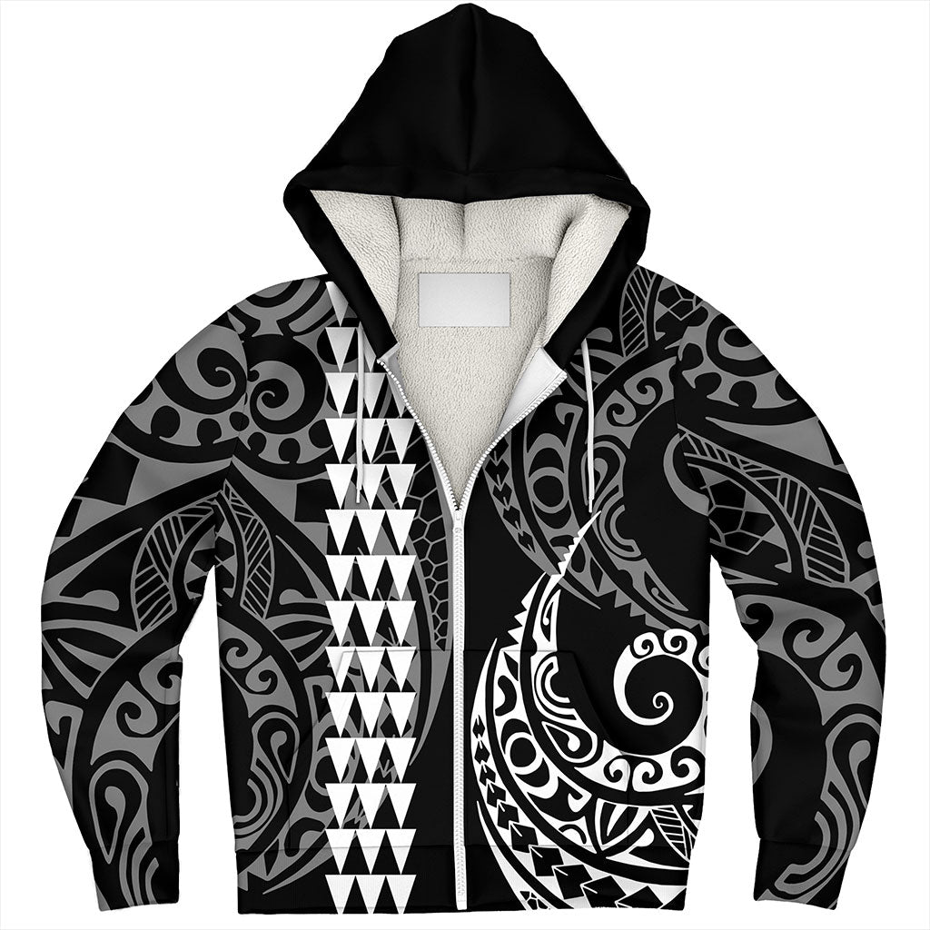 Hawaii Sherpa Hoodie Polynesia Kakau Style