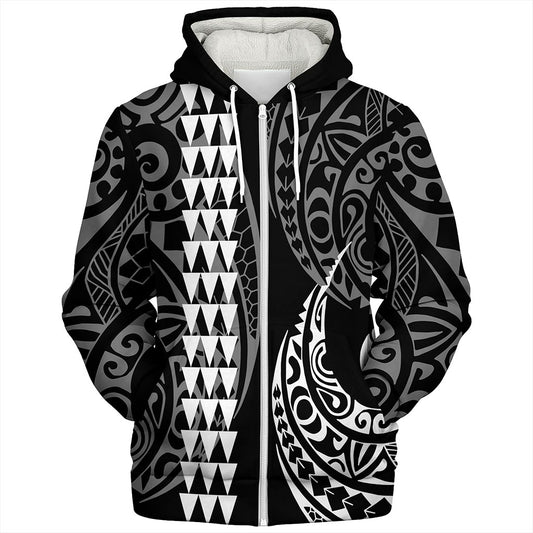 Hawaii Sherpa Hoodie Polynesia Kakau Style