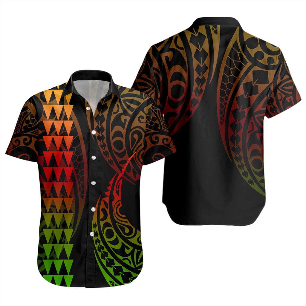 Hawaii Short Sleeve Shirt Polynesia Kakau Style