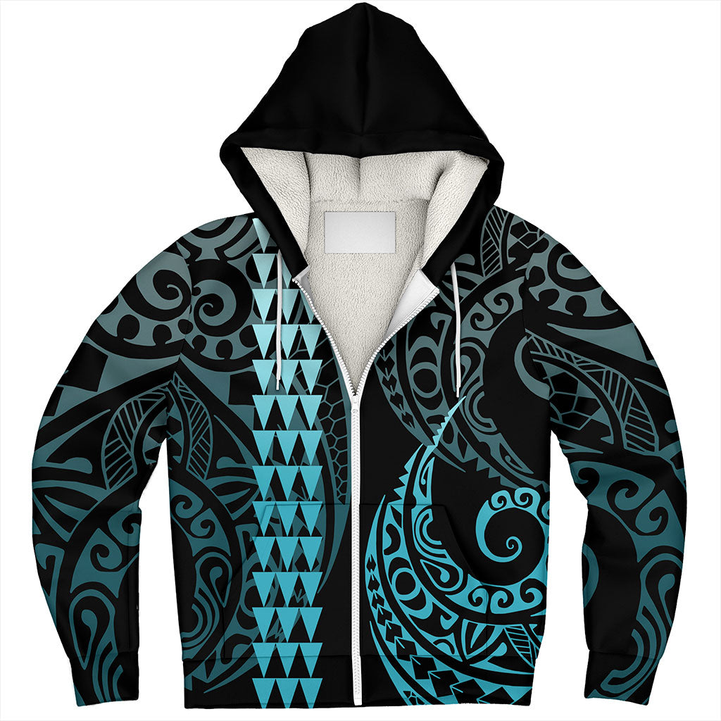 Hawaii Sherpa Hoodie Polynesian Kakau Style Ver.1