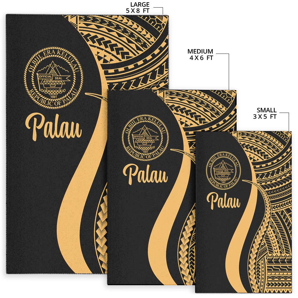 Palau Area Rug - Gold Polynesian Tentacle Tribal Pattern