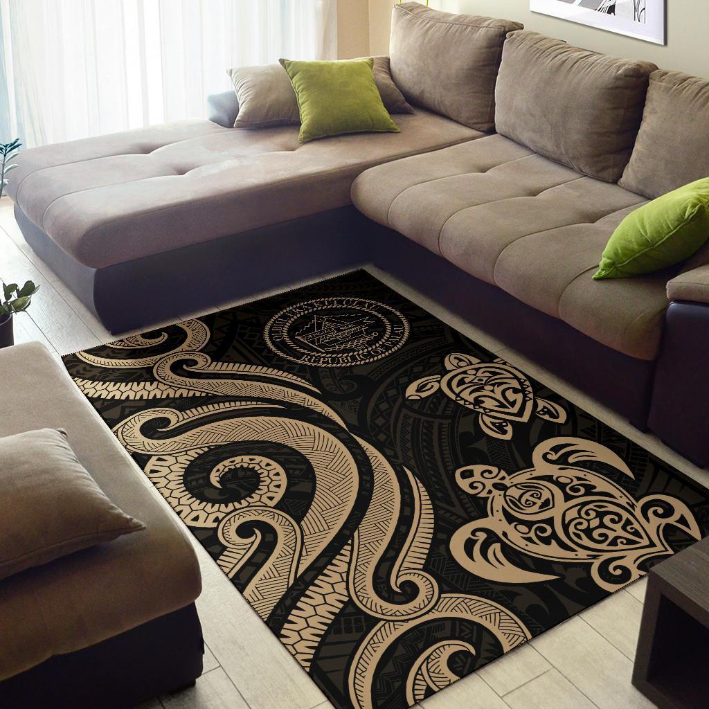 Palau Area Rug - Gold Tentacle Turtle