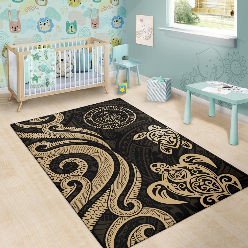 Palau Area Rug - Gold Tentacle Turtle