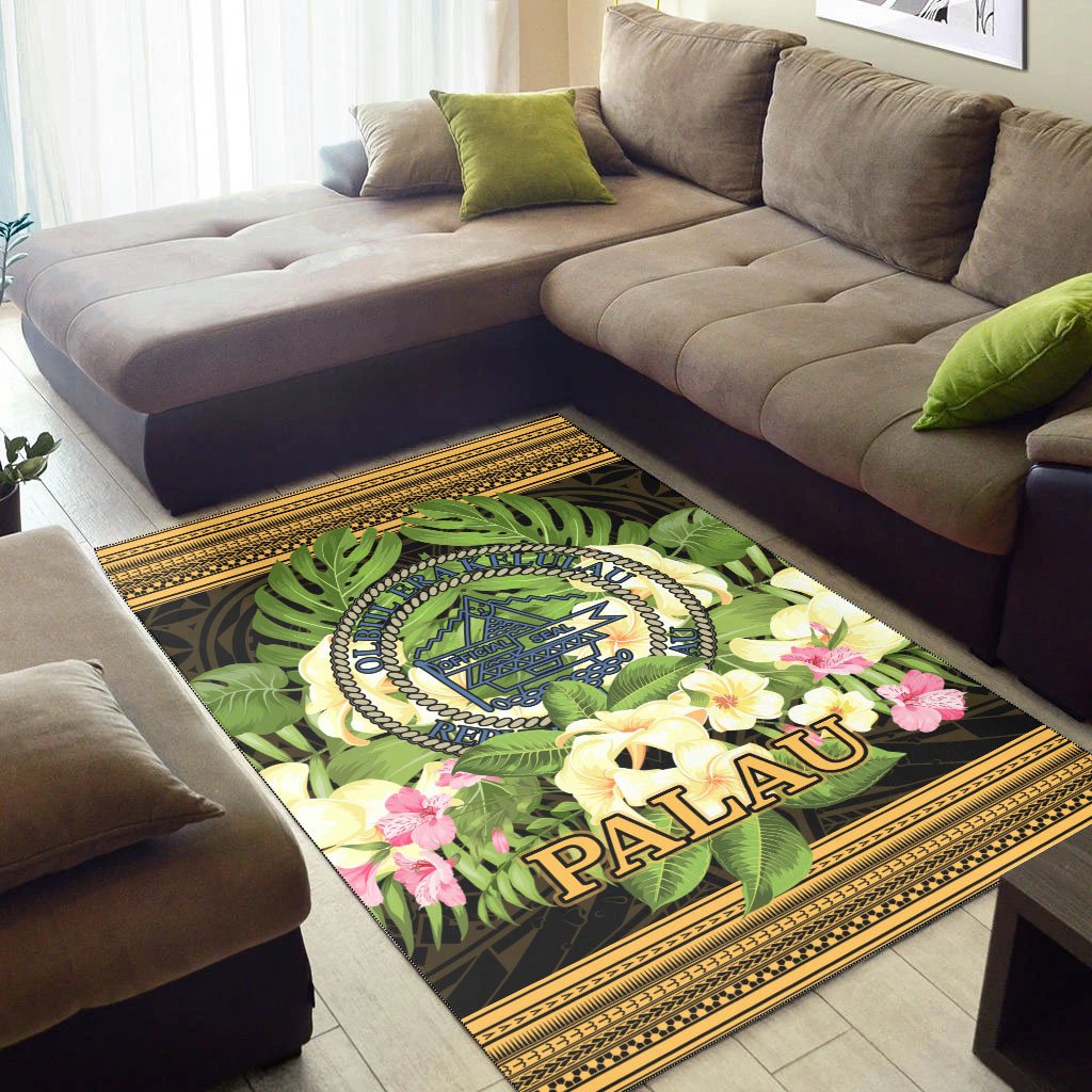 Palau Area Rug - Polynesian Gold Patterns Collection