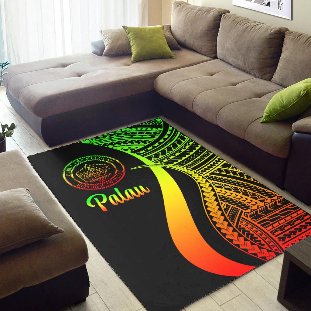 Palau Area Rug - Reggae Polynesian Tentacle Tribal Pattern