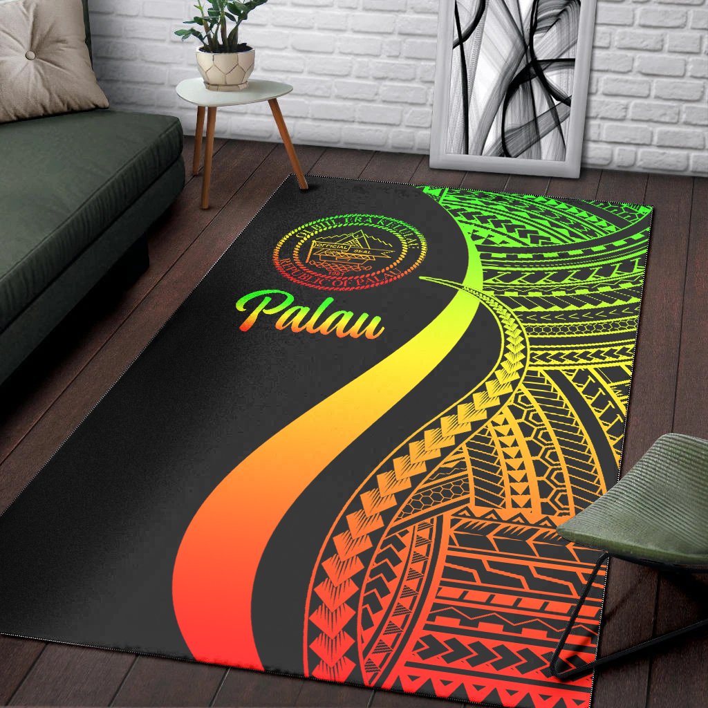 Palau Area Rug - Reggae Polynesian Tentacle Tribal Pattern